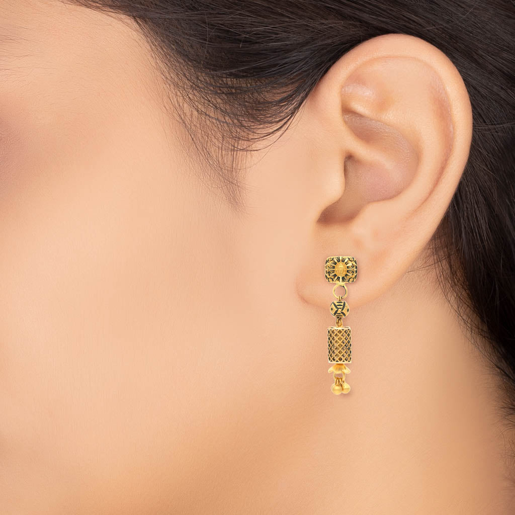 22k Plain Gold Earring JGS-2207-06617