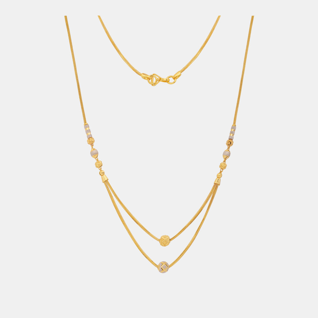 22k Plain Gold Necklace JGS-2307-09002
