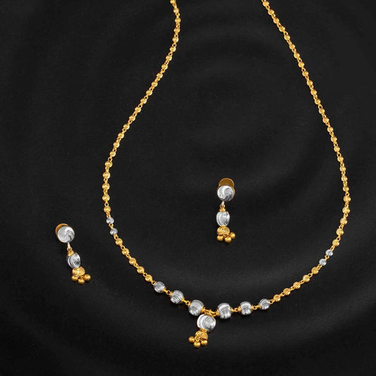22k Plain Gold Necklace Set JG-2210-07513