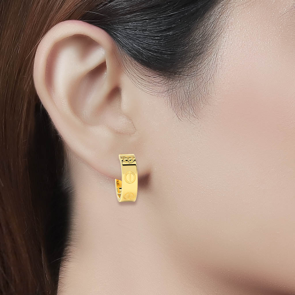18k Plain Gold Earring JGD-2305-08411