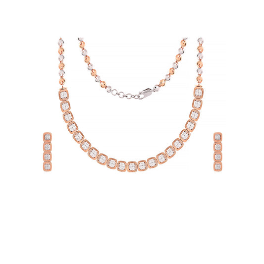 18k Real Diamond Necklace Set JGS-2106-01424