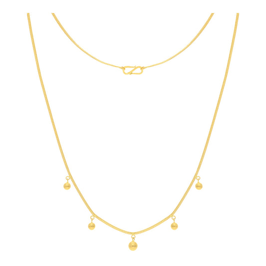 22k Plain Gold Necklace JGS-2108-03882