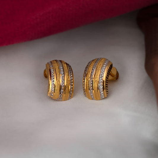 22k Plain Gold Earring JGS-2212-08091