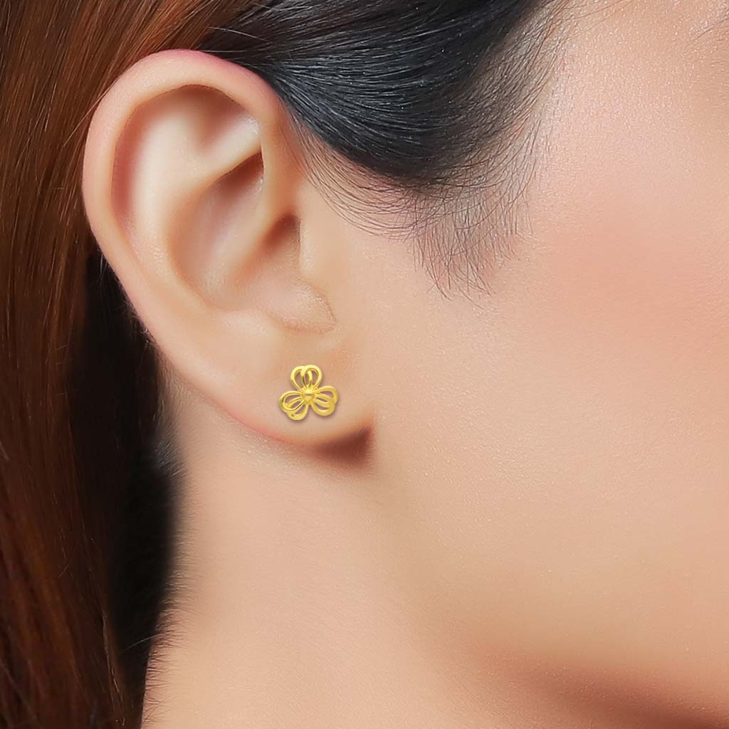 22k Plain Gold Earring JGS-2212-08097