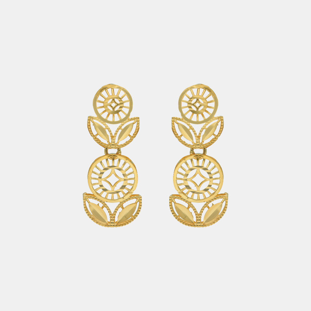22k Plain Gold Earring JGS-2301-00047