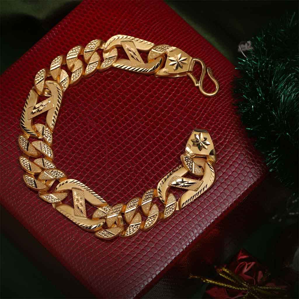 Delicate Twisted Leaf 22k Gold Bangle Bracelet