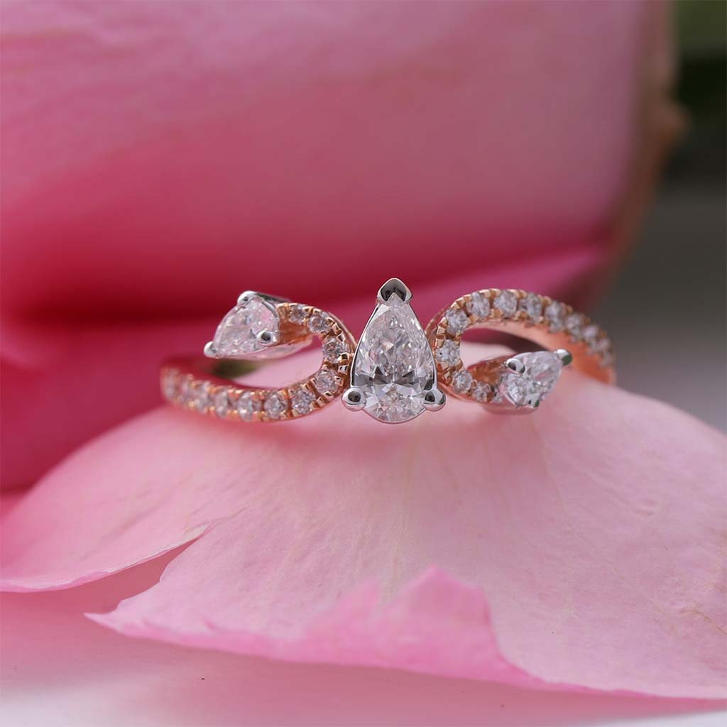 Real Diamond Split Shank Engagement Ring – Mangalsutraonline