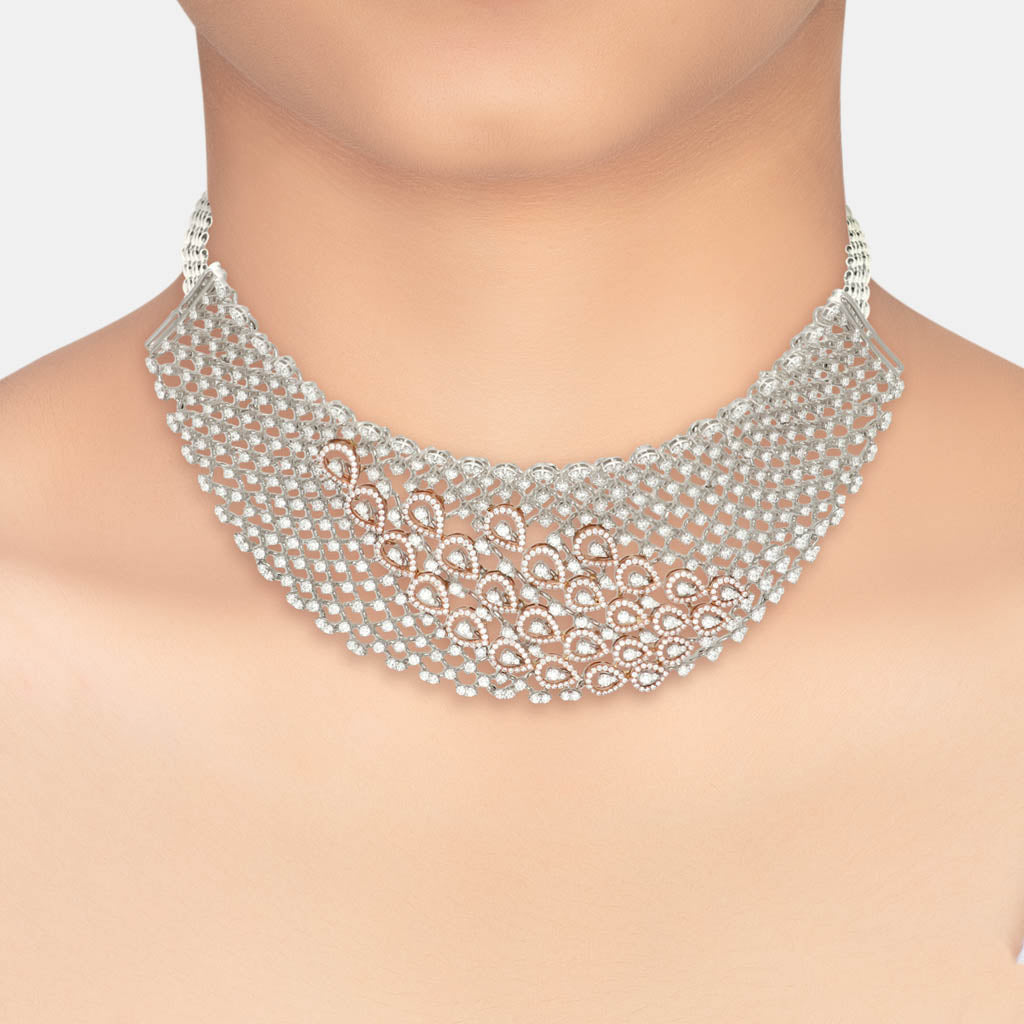 18k Real Diamond Necklace JG-1912-01102