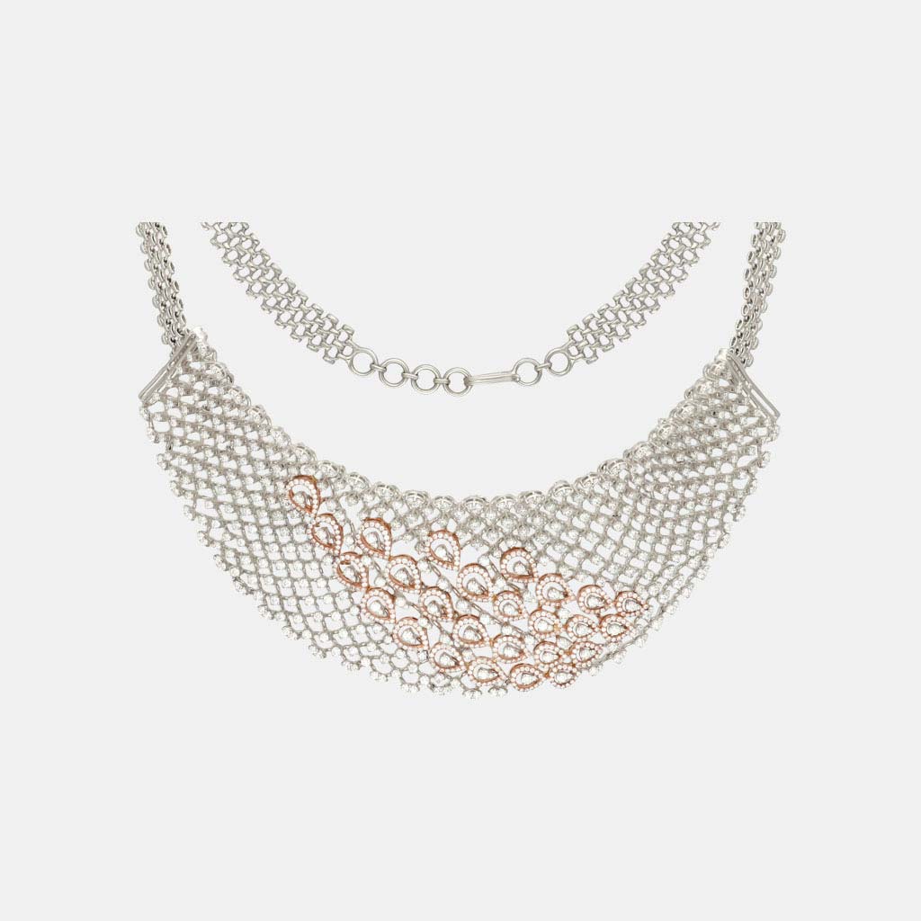 18k Real Diamond Necklace Set JG-1912-01103