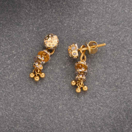 22k Plain Gold Earring JG-2002-01959