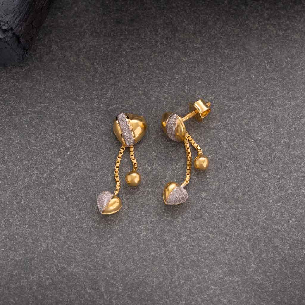 22k Plain Gold Earring JG-2002-01962