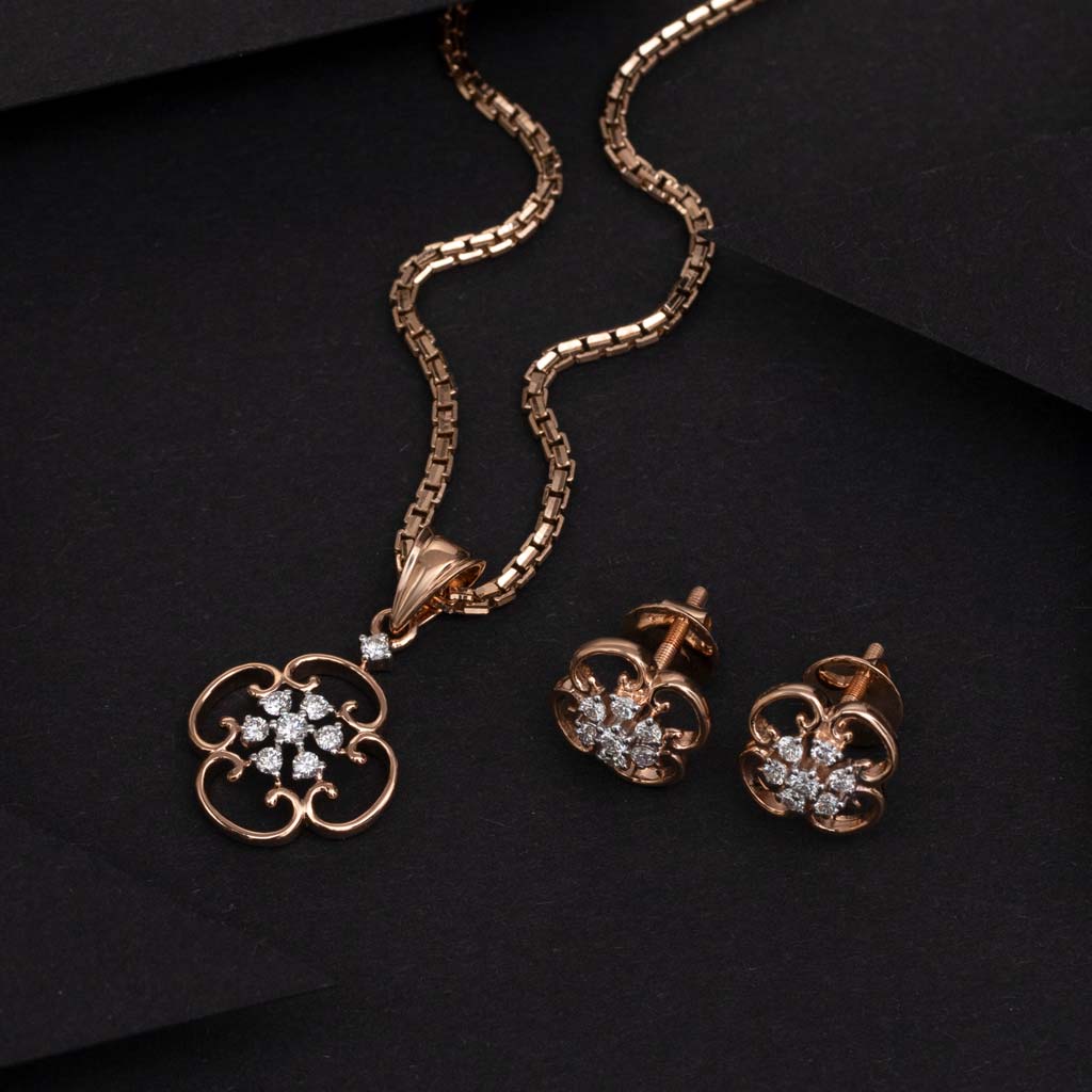 18k Real Diamond Necklace Set JG-2004-02214