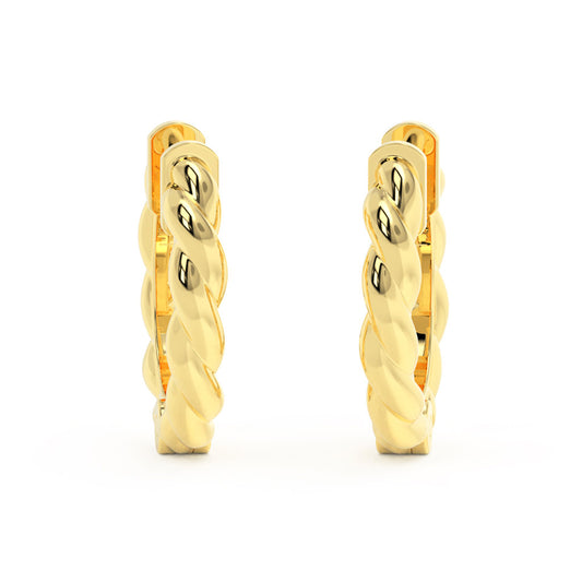 18k Plain Gold Earring JGD-2308-09118