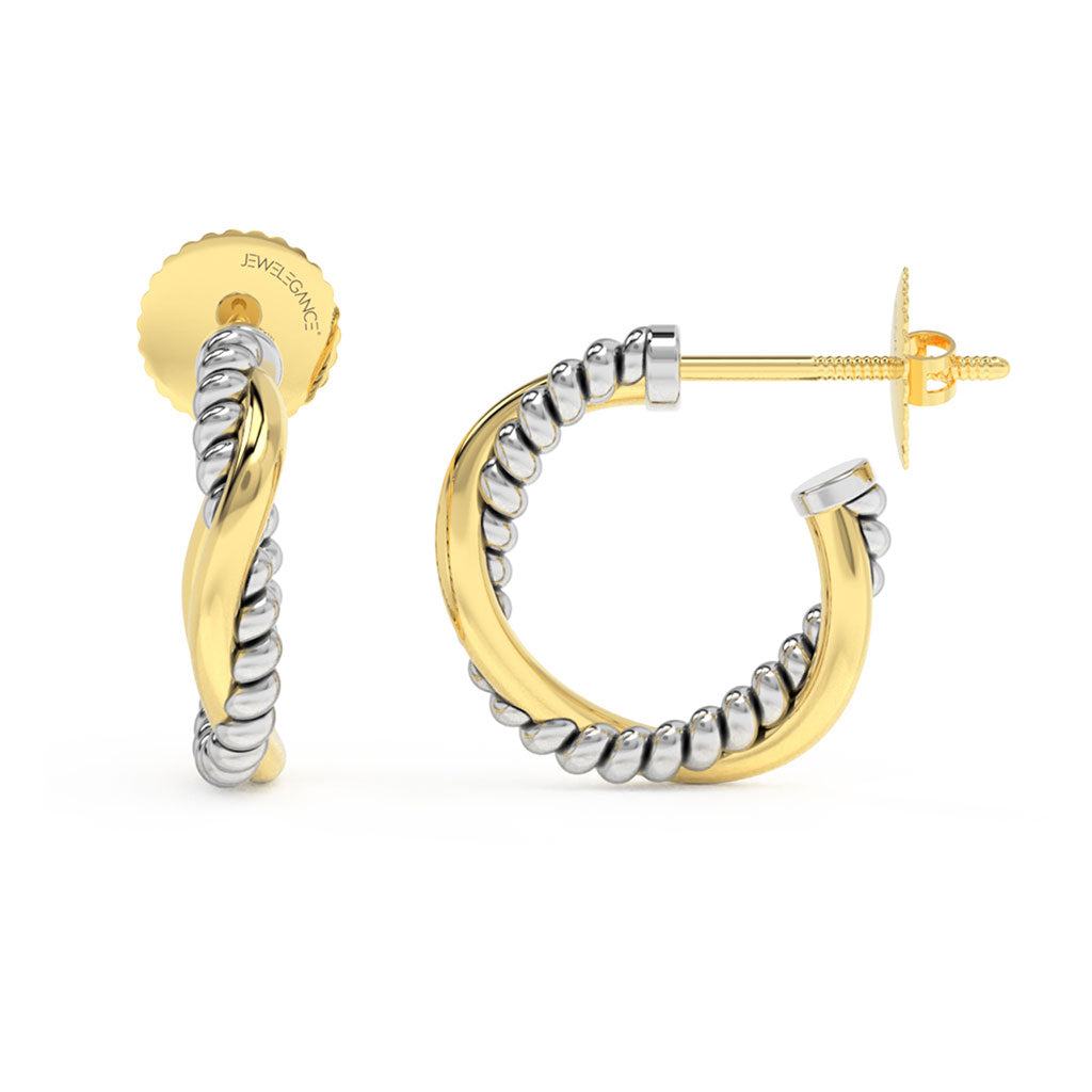 18k Plain Gold Earring JGD-2308-09119