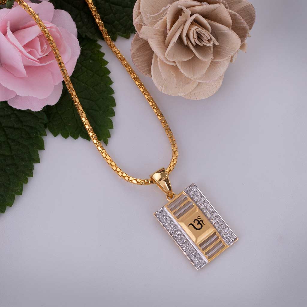 crystal fashion store Gold Plated Alloy Golden Pendant With Chain For Men  and Boys Gold-plated Diamond Alloy Pendant Price in India - Buy crystal  fashion store Gold Plated Alloy Golden Pendant With