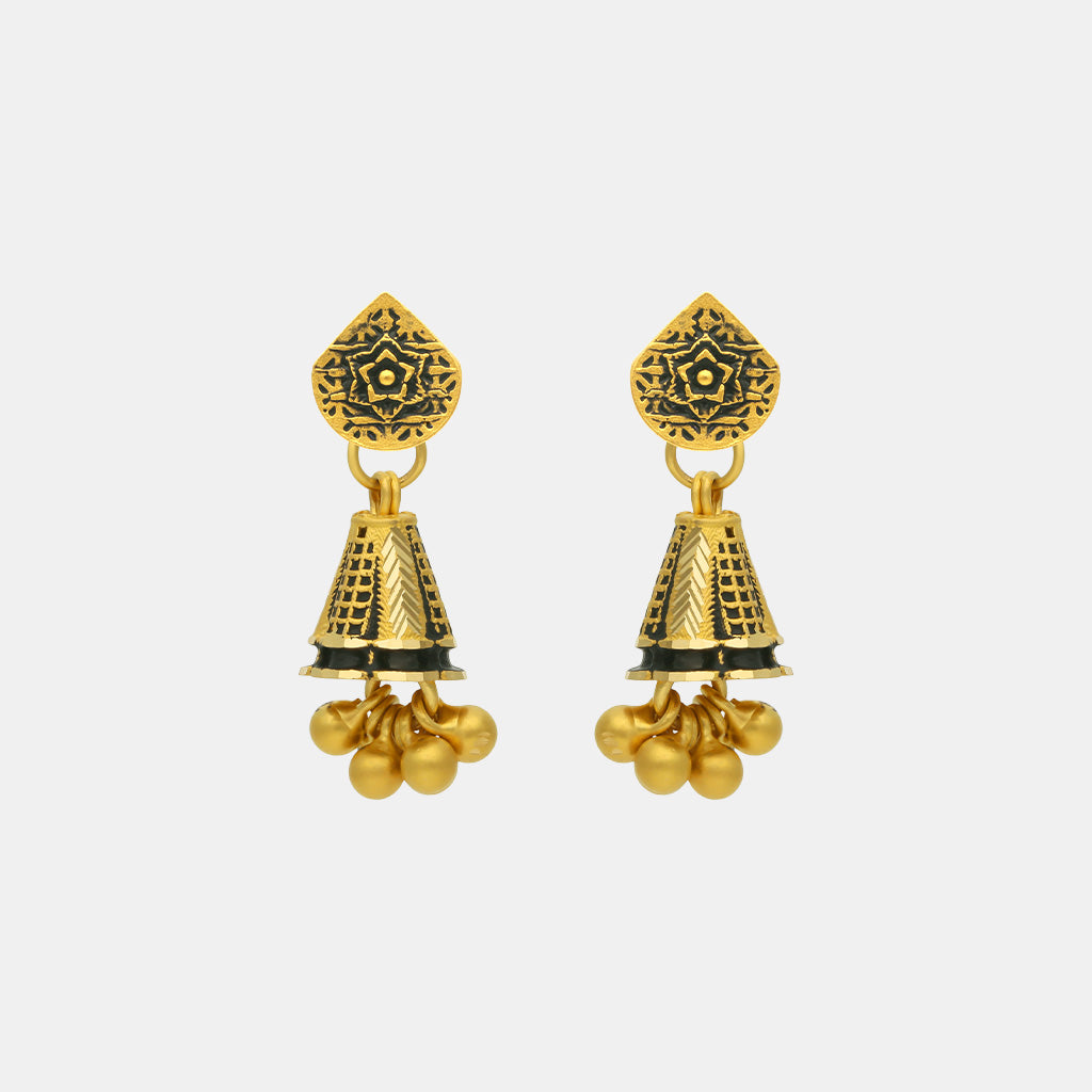 22k Plain Gold Earring JGS-2207-06620