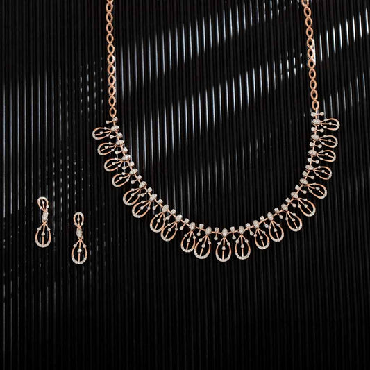 14k Real Diamond Necklace Set JGS-2307-09009