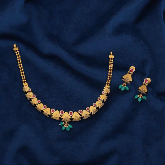 22k Antique Necklace Set JGS-2308-09144