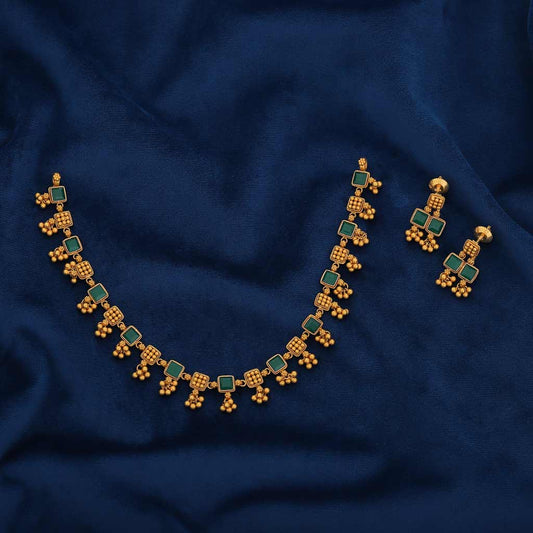 22k Antique Necklace Set JGS-2308-09146