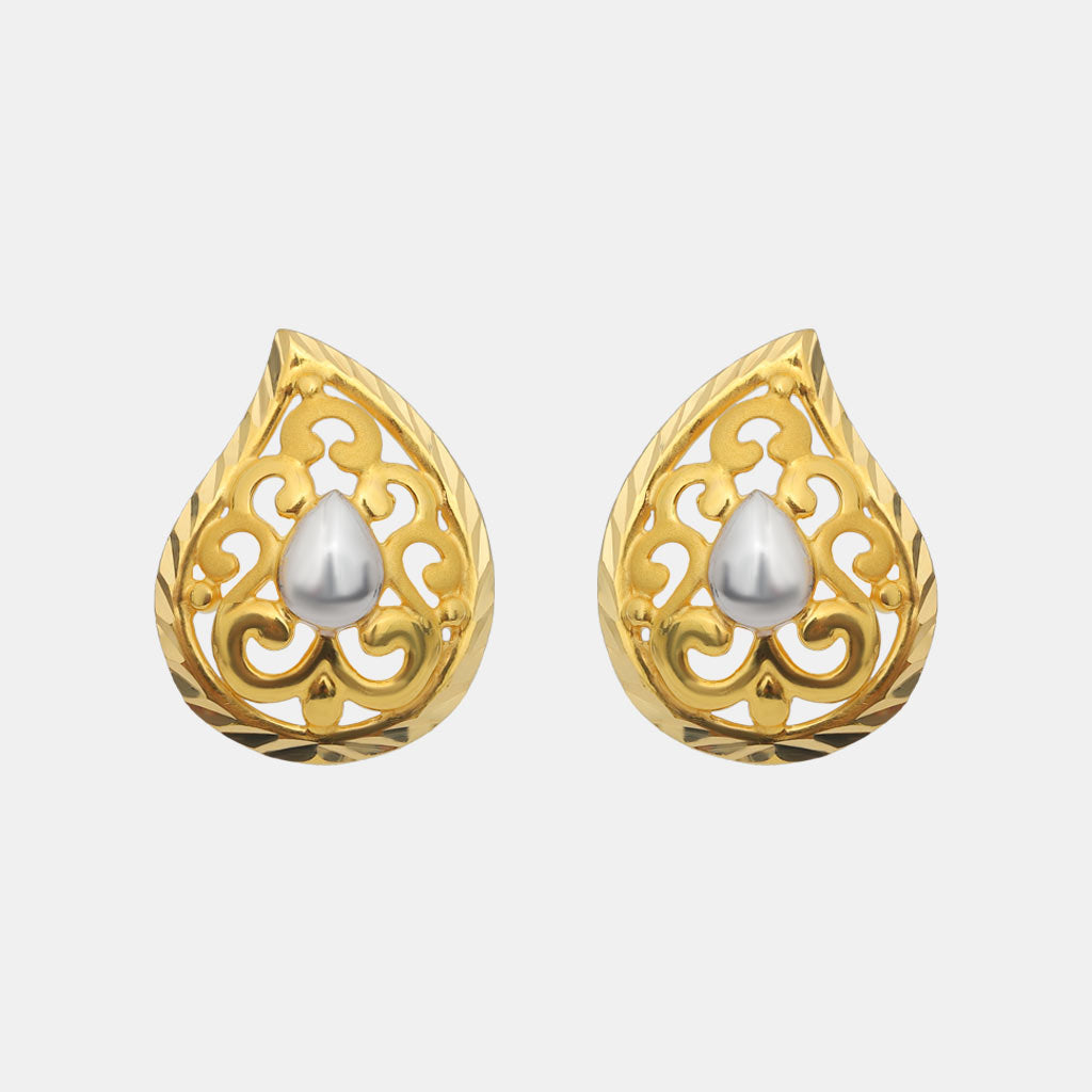 22k Plain Gold Earring JGS-2309-09164