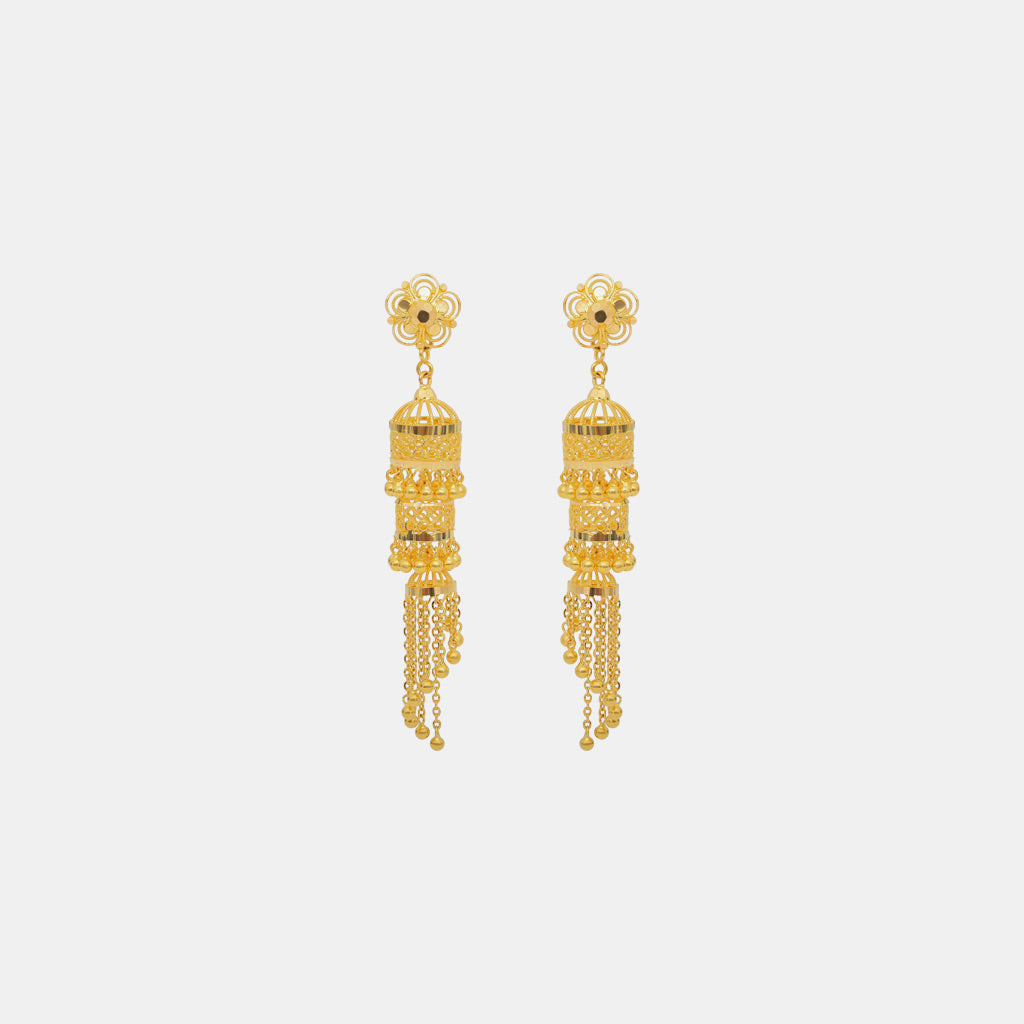 22k Plain Gold Earring JGS-2309-09167