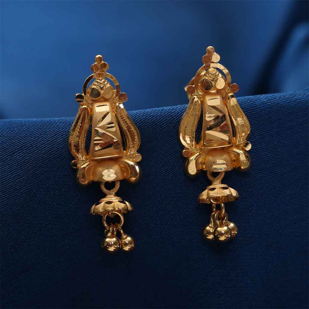 22k Plain Gold Earring JG-1811-1113
