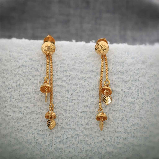 22k Plain Gold Earring JG-1811-1236