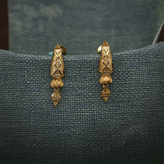 22k Plain Gold Earring JG-1812-1497