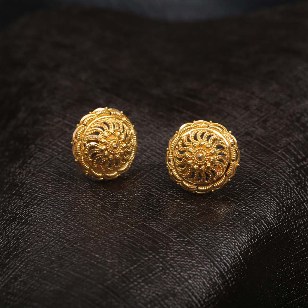 22k Plain Gold Earring JG-1812-1728