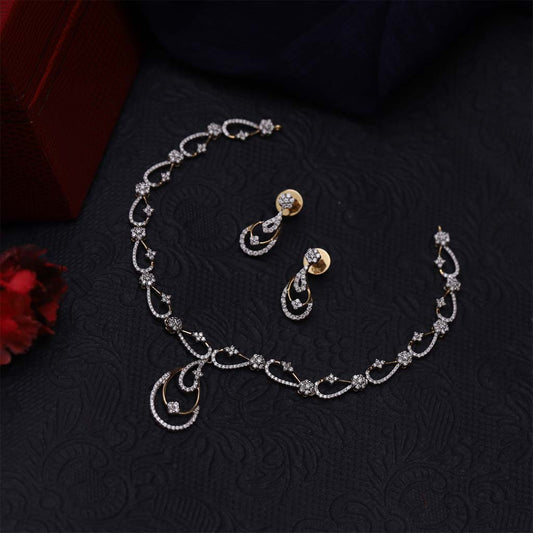 18k Real Diamond Necklace Set JG-1901-3087
