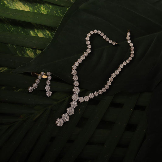 18k Real Diamond Necklace Set JG-1903-2305