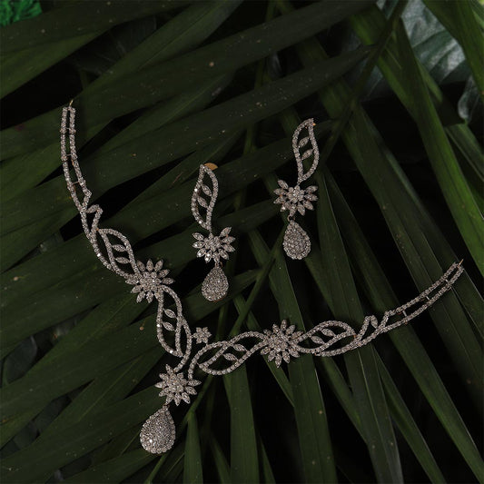 18k Real Diamond Necklace Set JG-1903-2306