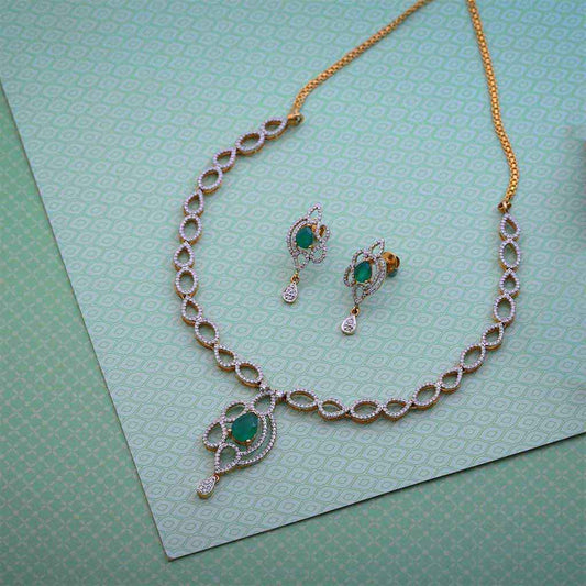 18k Real Diamond Necklace Set JG-1903-2338