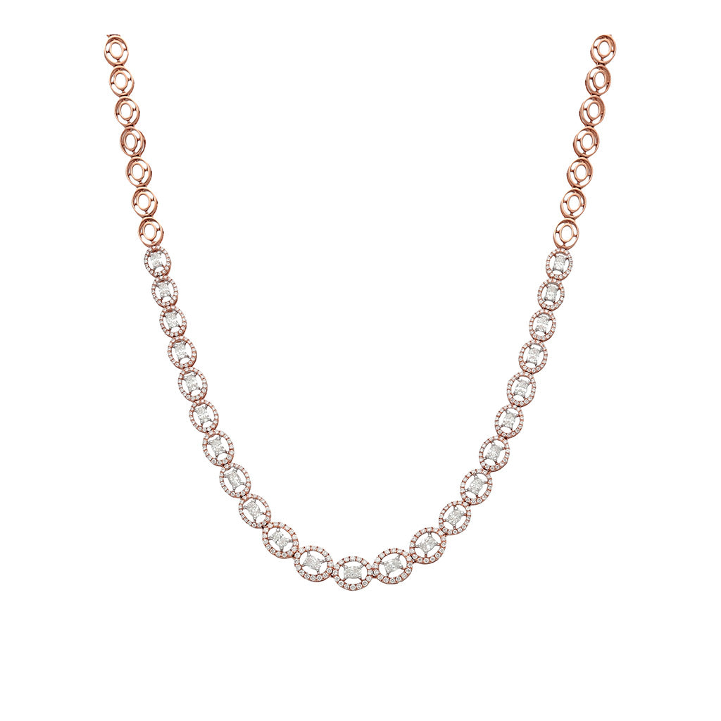 18k Real Diamond Necklace Set JG-1903-2339
