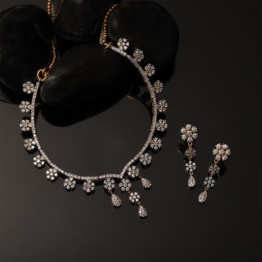 18k Real Diamond Necklace Set JG-1903-3556