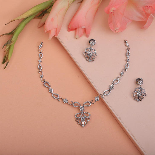 18k Real Diamond Necklace Set JG-1903-3557