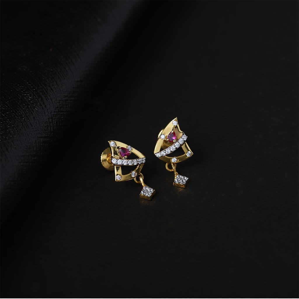 22k Gemstone Earring JG-1903-3658