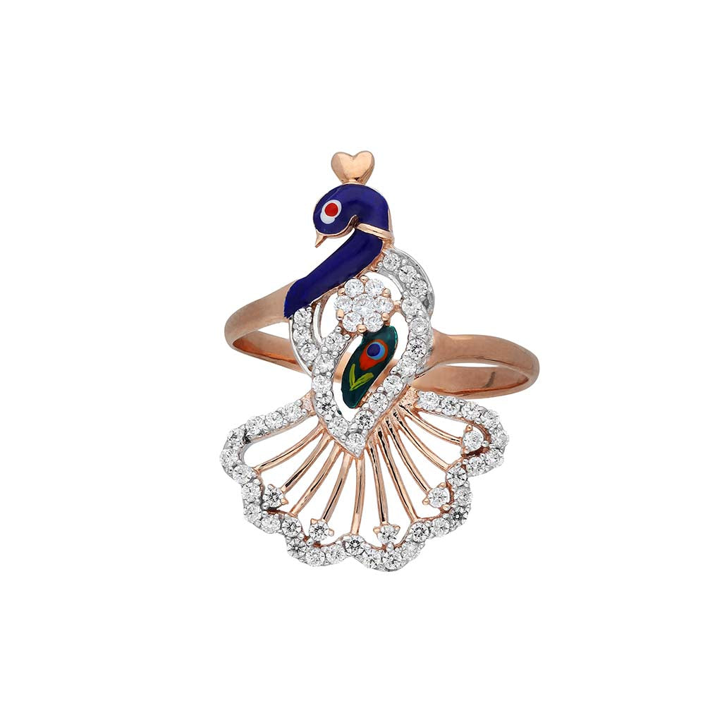 Buy Peacock Ring ,green Adjustable Ring,diamond Cocktail Ring, Faux Diamond  Ring Wedding Jewelry, American Diamond, Cz Ring, Rose Gold Online in India  - Etsy