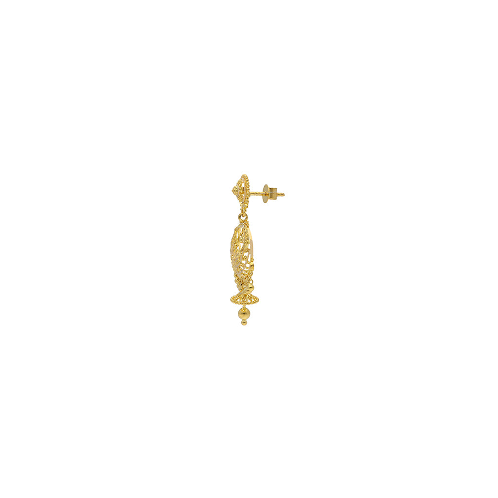 22k Plain Gold Earring JG-1908-00137