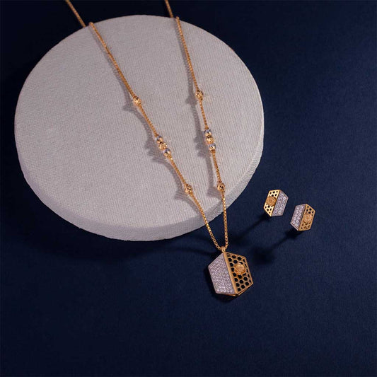 22k Gemstone Necklace Set JG-1908-00208