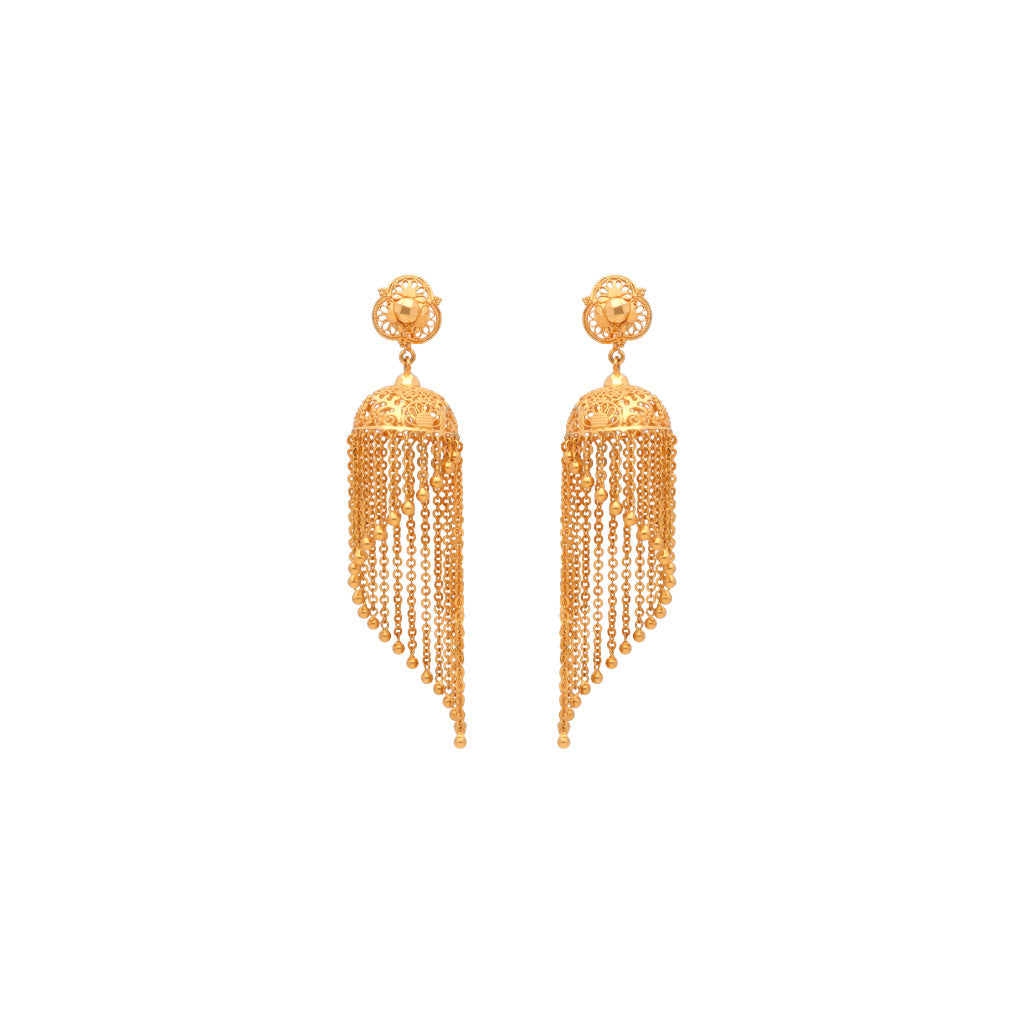 22k Plain Gold Earring JG-1911-00505
