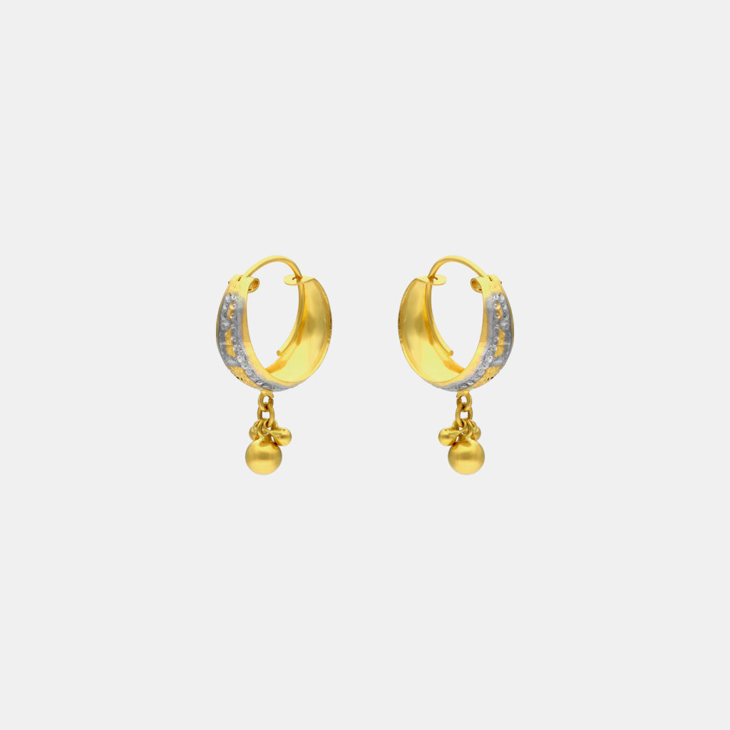 22k Plain Gold Earring JG-1911-00654