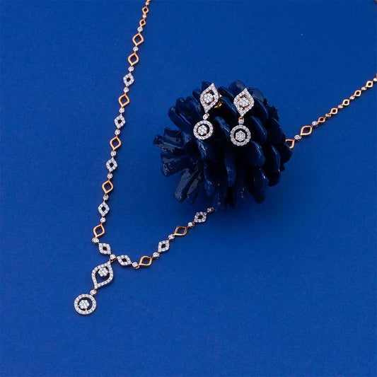 18k Real Diamond Necklace Set JG-1911-00892