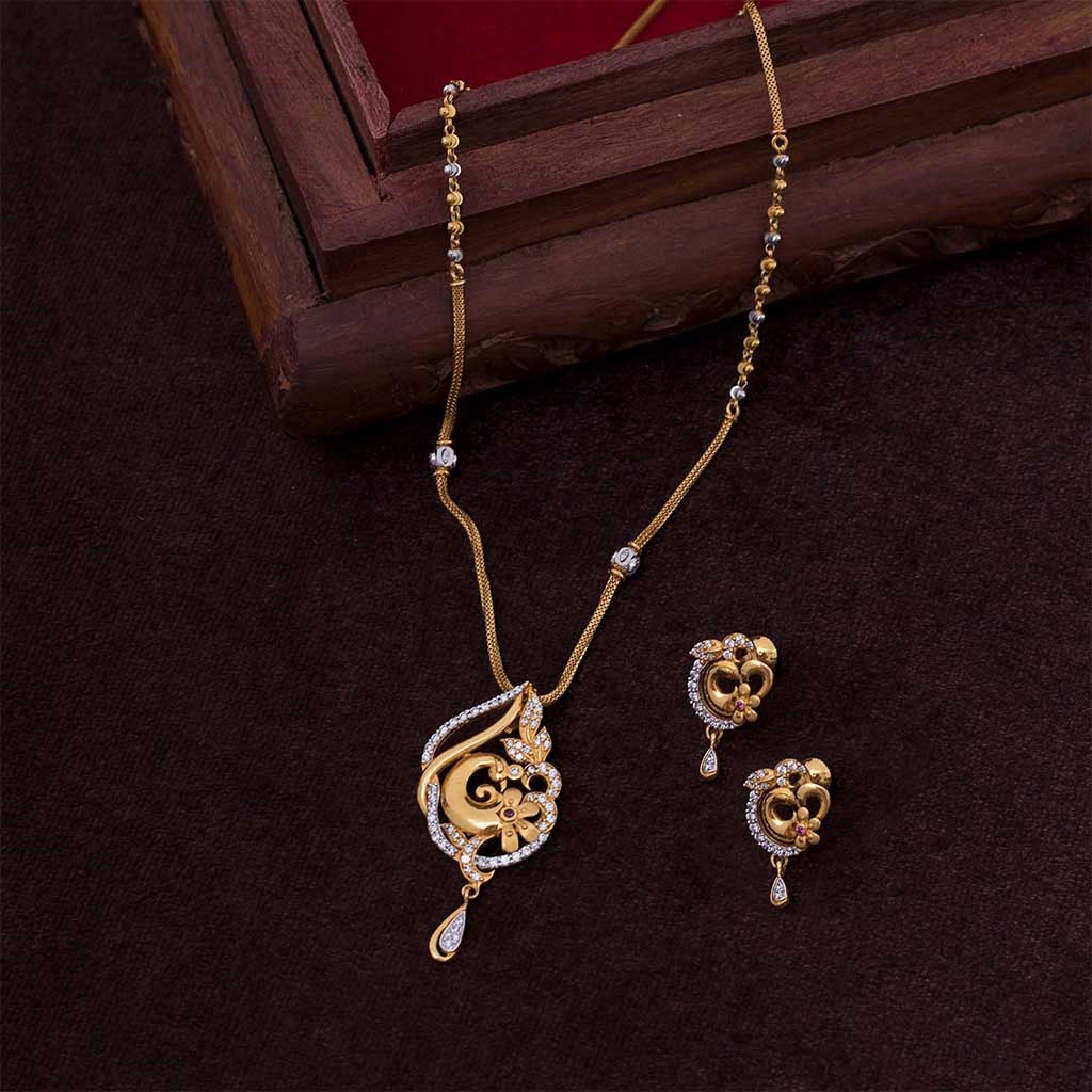 22k Gemstone Necklace Set JG-1911-00989