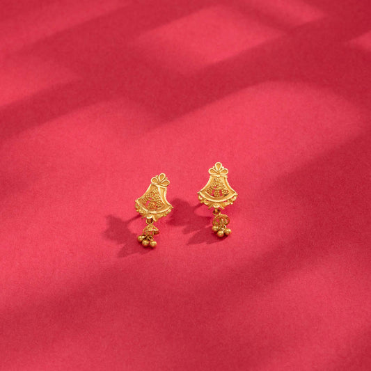 22k Plain Gold Earring JG-2005-02296