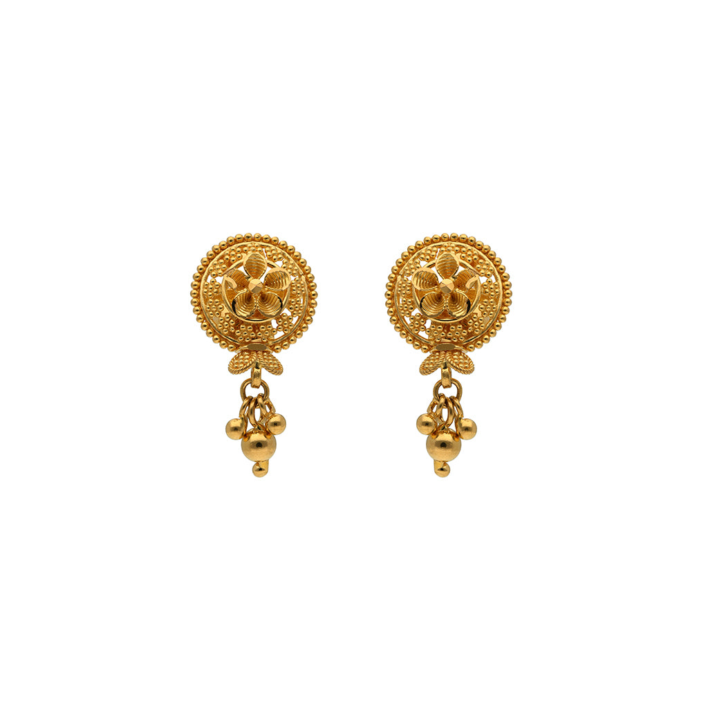 22k Plain Gold Earring JG-2006-02985