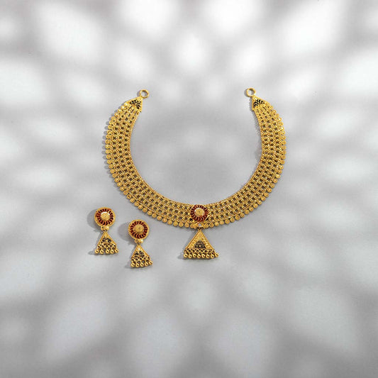 22k Plain Gold Necklace Set JG-2012-03569
