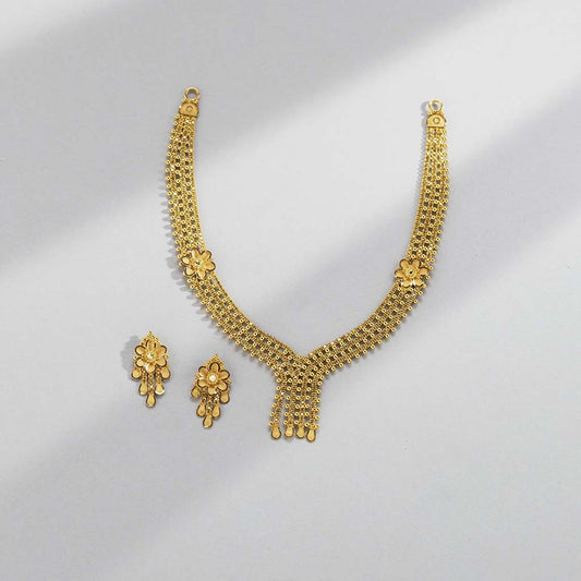 22k Plain Gold Necklace Set JG-2012-03570