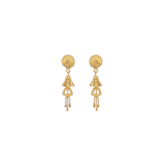 22k Plain Gold Earring JG-2107-01847