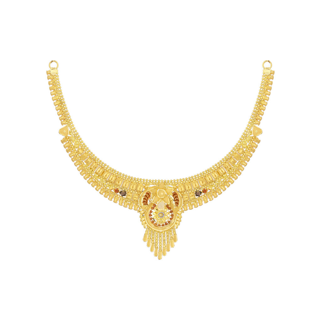 22k Plain Gold Necklace Set JG-2107-01956